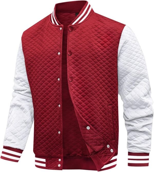 Mens Varsity Jacket Lightweight Jacket Causal Waffle Letterm...