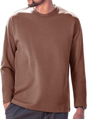 Men's Striped Long Sleeved T-Shirt, Casual Round Neck Long S...