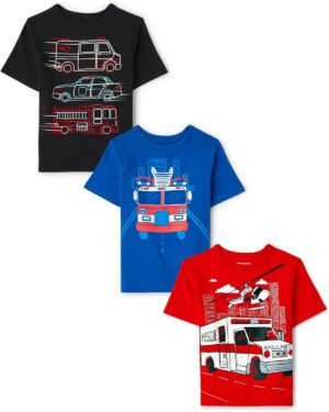 The Children's Place Baby Boys and Toddler Vehicle Short Sle...
