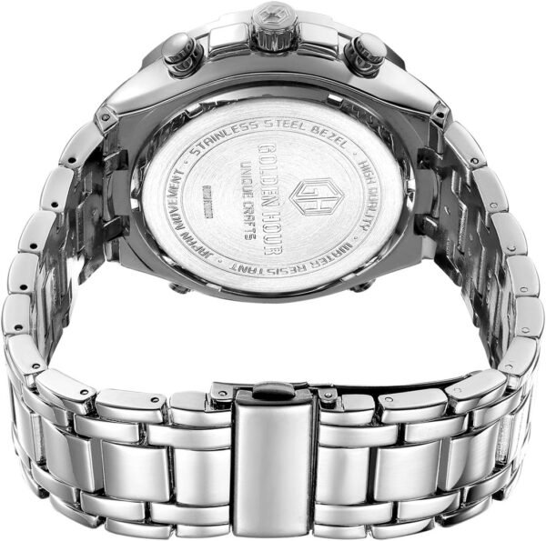 GOLDEN HOUR Luxury Stainless Steel Analog Digital Watches fo...