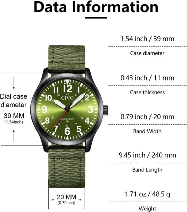 CIVO Military Watch for Men Waterproof: Analog Mens Watches ...