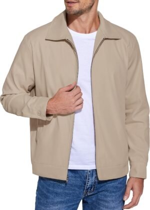COOFANDY Men's Lightweight Zip Up Jacket Eisenhower Work Off...