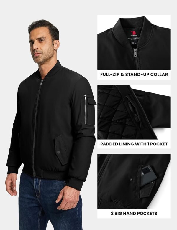 TBMPOY Men's Bomber Jacket Lightweight Winter Windbreaker Zi...