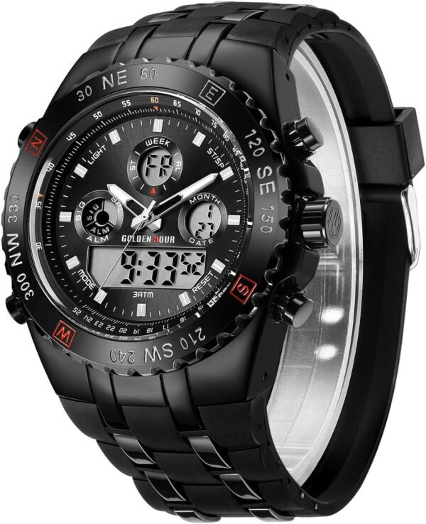 GOLDEN HOUR Luxury Military Sports Men's Watches Large Size ...