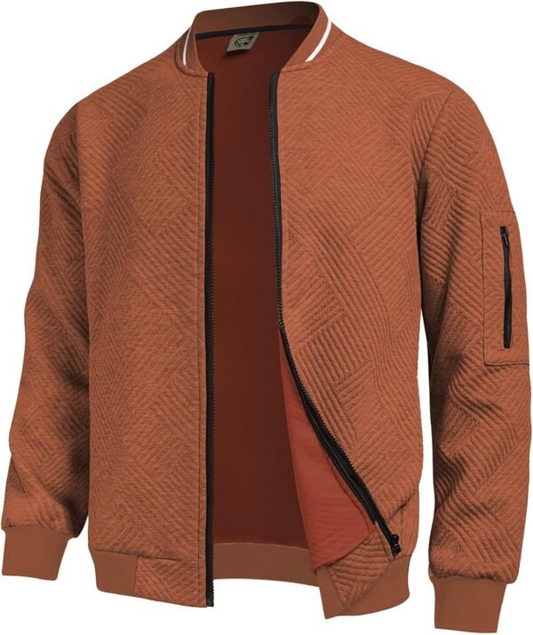 Hardaddy Men's Lightweight Bomber Jacket Textured Casual Var...