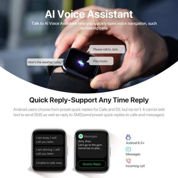 Smart Watch for Men Women - Answer/Make Calls/Quick Reply/AI...