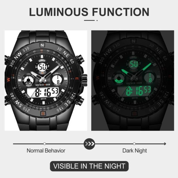 GOLDEN HOUR Luxury Military Sports Men's Watches Large Size ...