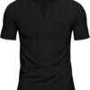 PORCLAY Men's Slim Fit V Neck Casual Shirts Short Sleeve Blo...