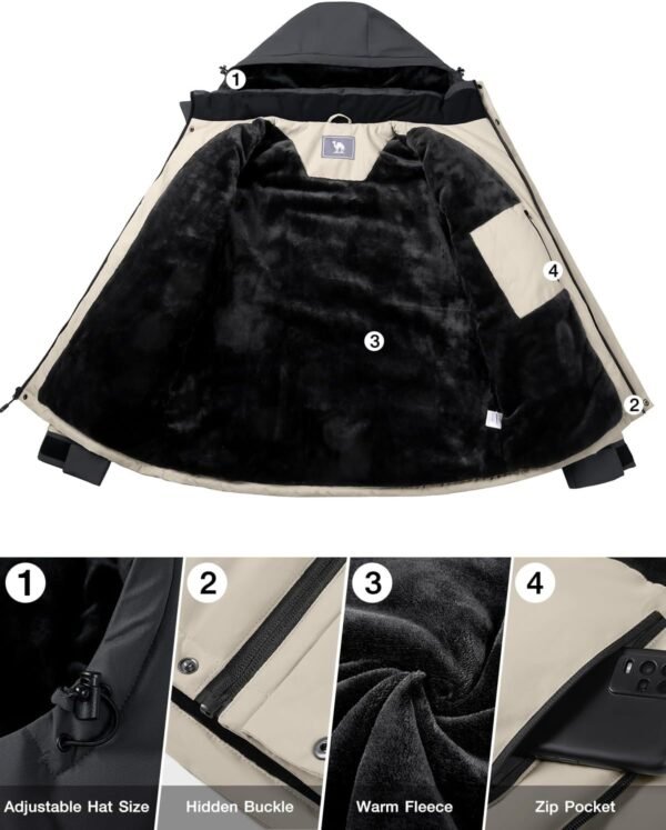 CAMEL CROWN Men's Winter Ski Jacket Mountain Snow Coats Wate...