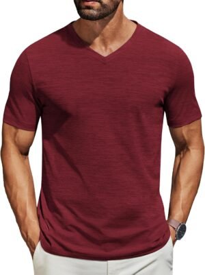 COOFANDY Men's T Shirts Short Sleeve Classic V Neck T-Shirt ...