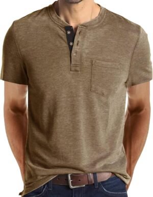 Uposiut Mens Henley Shirts Long/Short Sleeve T Shirt Fashion...