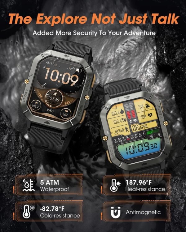 Military Smart Watches for Men (Answer/Make Calls), 2.02'' F...