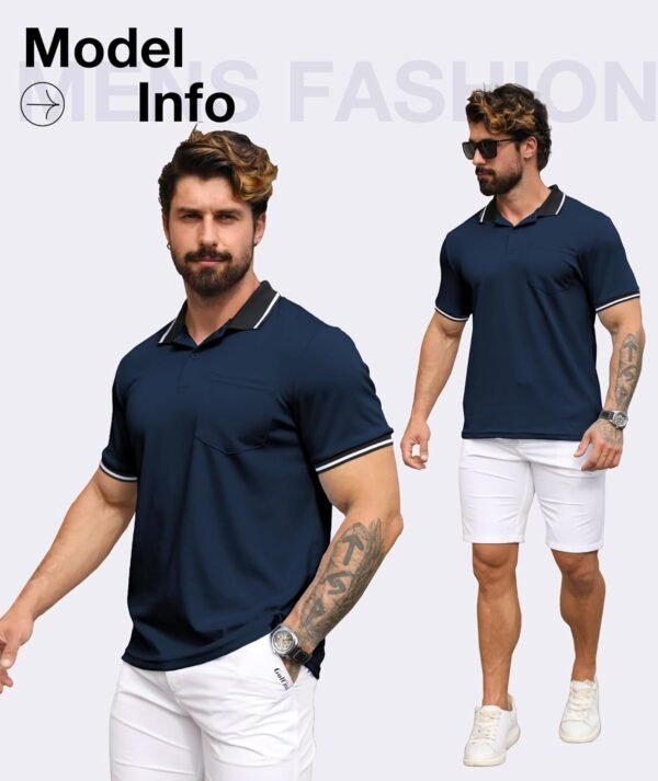 ZITY 3 Pack Men Polo Shirts Short Sleeve with Pocket Sport W...