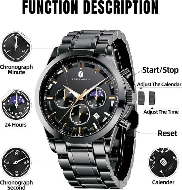 SAPPHERO Mens Watches Watches for Men Analog Watch Waterproo...