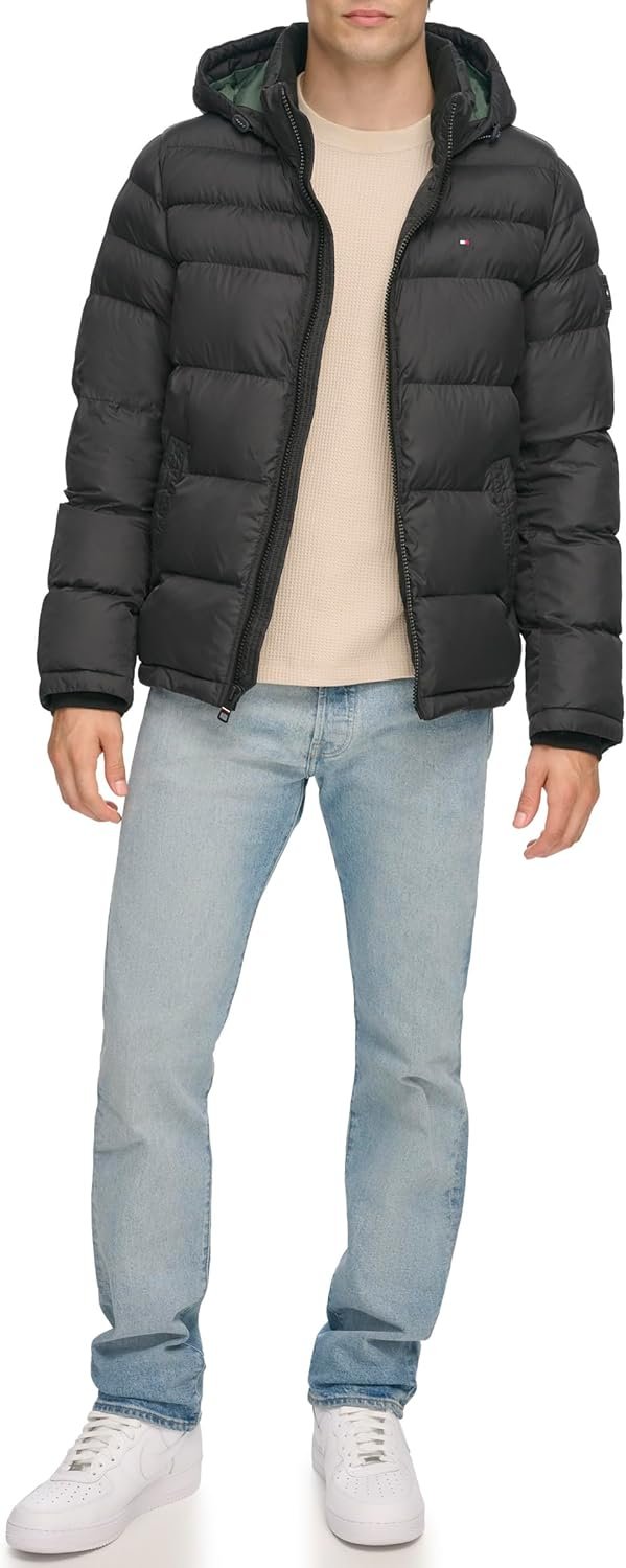 Tommy Hilfiger Men's Down Alternative Hooded Puffer Jacket (...