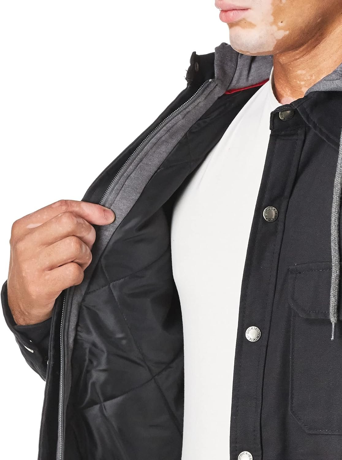 Dickies Men's Fleece Hooded Duck Shirt Jacket with Hydroshie... - Image 5