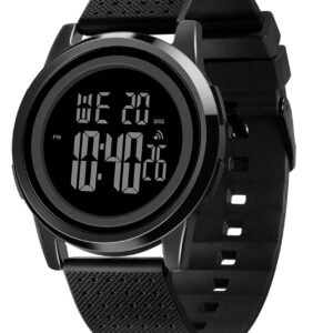 Mens Watch Ultra-Thin Digital Sports Watch Waterproof Stainl...