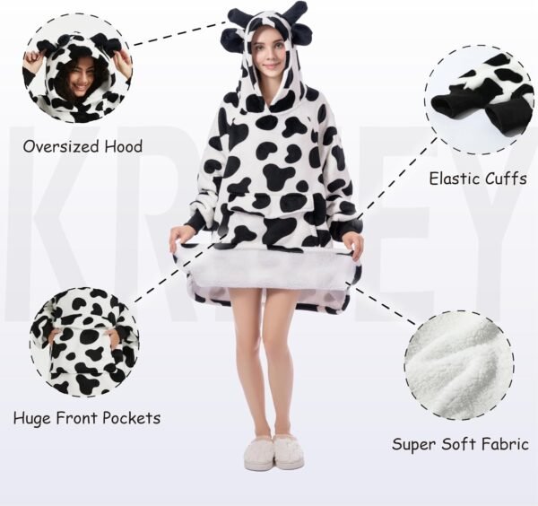 Krifey Wearable Blanket Hoodie, Oversized Sherpa Hooded as C...