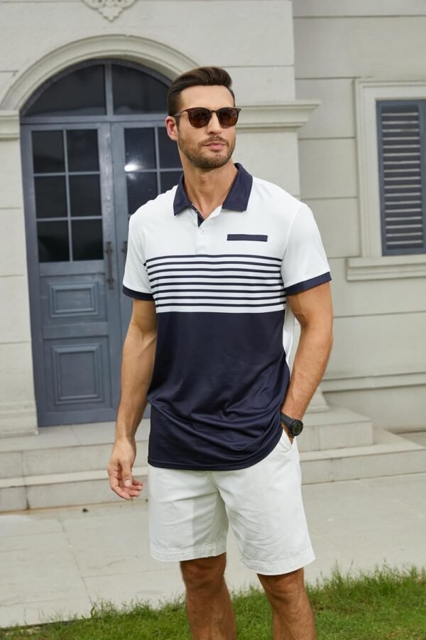 Men's Casual Polo Shirts Short Sleeve Fashion Golf Shirt Cla...
