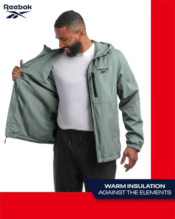 Reebok Men's Jacket - Full Zip Polar Fleece Lined Windbreake...