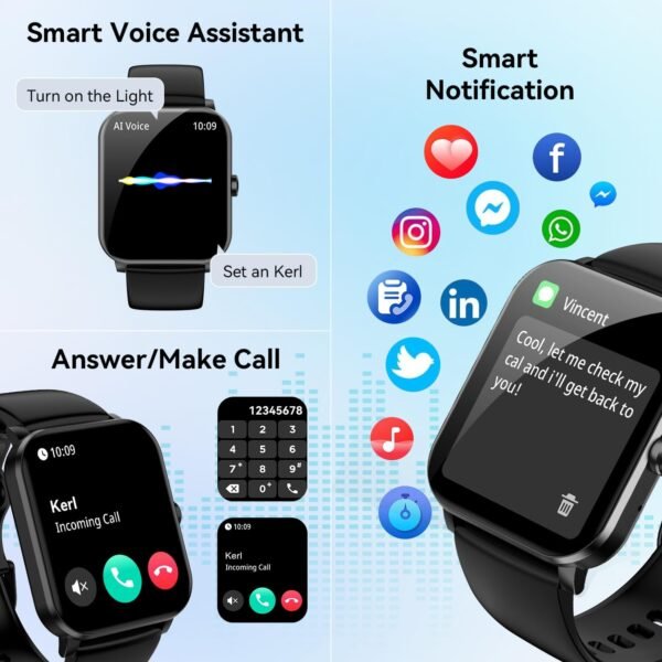 Smart Watch, 1.85" Smartwatch for Men Women (Answer/Make Cal...