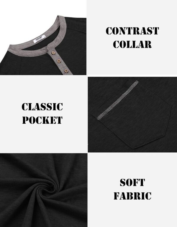 COOFANDY Mens Henley Shirts Short Sleeve Casual Button T-Shi...