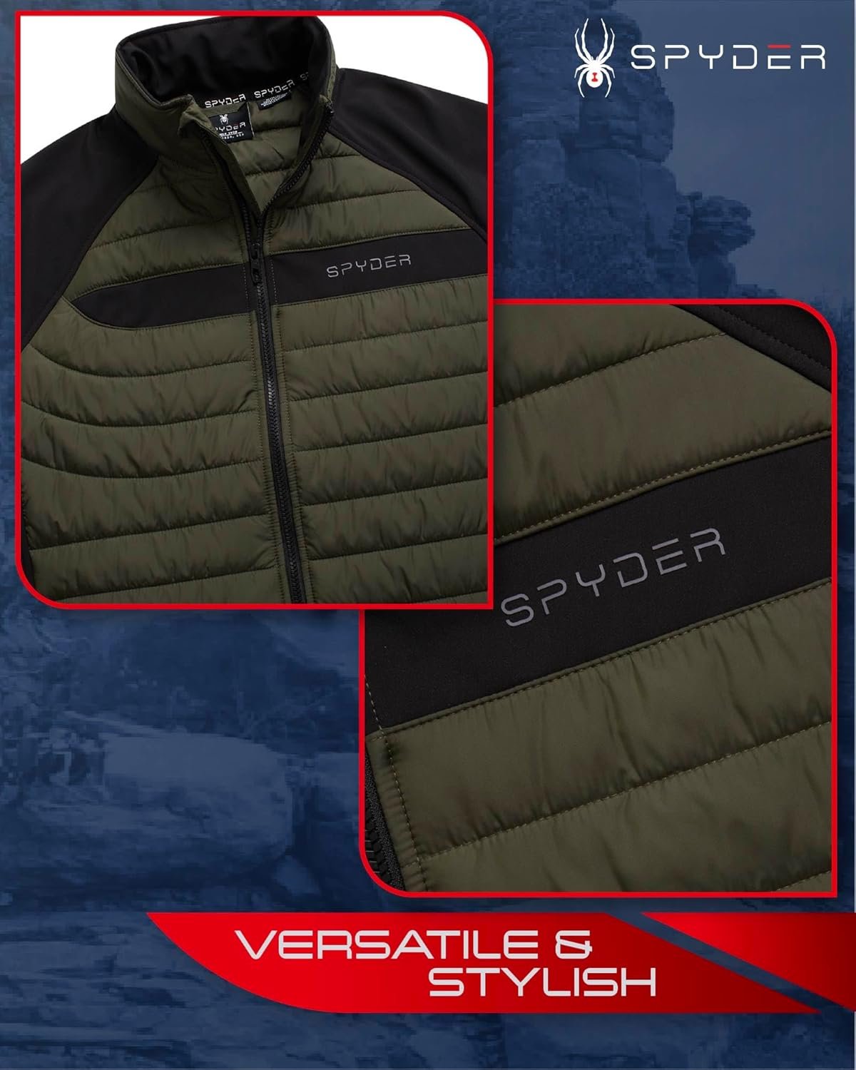Spyder Men's Active 2fer Jacket - Midweight Insulated Quilte... - Image 4