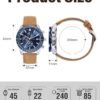 Watches for Men Leather Band Chronograph Mens Watches 30M Wa...