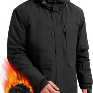 FREE SOLDIER Men's Waterproof Ski Jacket Fleece Lined Warm W...