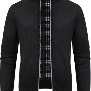 Mylldey Mens Sweater Cardigan Full Zip Knitted Long Sleeve S...