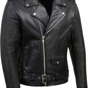 Milwaukee Leather SH1011 Black Classic Brando Motorcycle Jac...