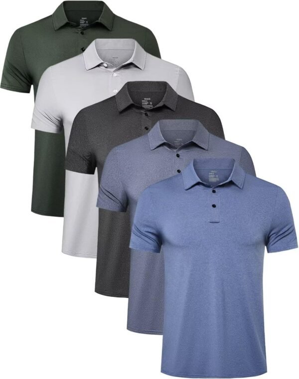 TELALEO 4/5 Pack Mens Polo Shirts Quick Dry Short Sleeve Gol...