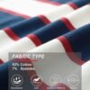 Men's Fashion Casual Cotton Loose Fit Crewneck Classic Strip...