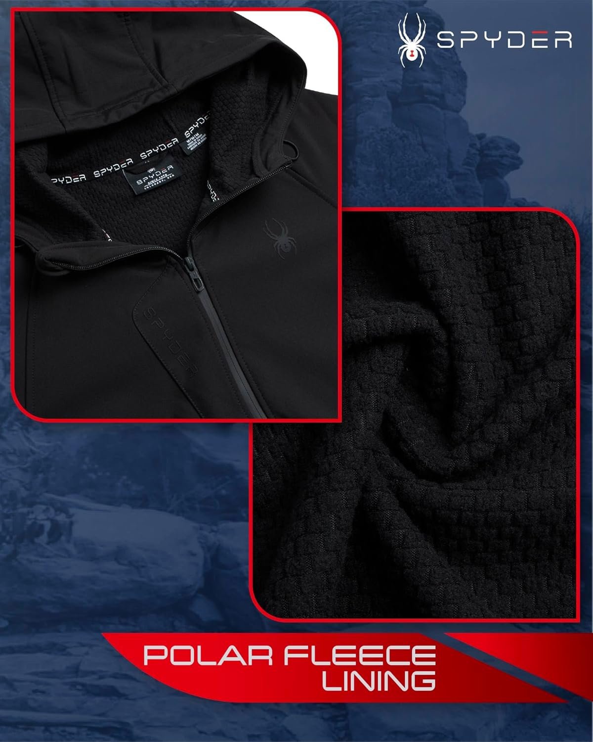 Spyder Men's Active Softshell Jacket - Polar Fleece-Lined Wa... - Image 4