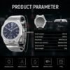 SAPPHERO Men's Watch Octagonal Stainless Steel 30M Waterproo...