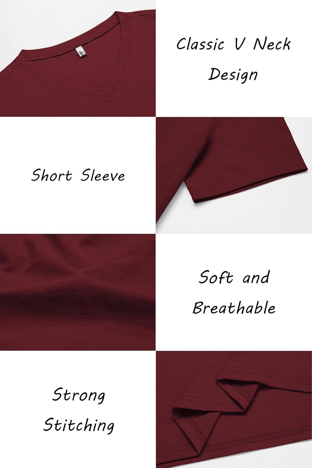 COOFANDY Men's T Shirts Short Sleeve Classic V Neck T-Shirt ... - Image 5