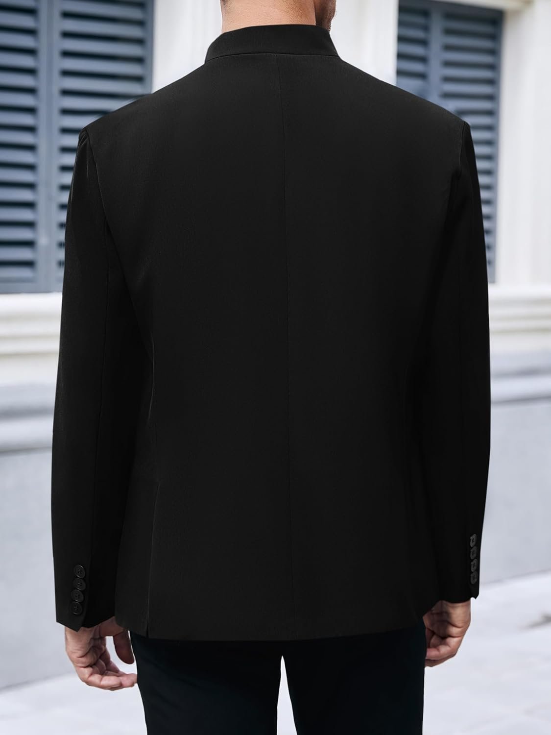 Mens Casual Suit Blazer Jackets Stand Mandarin Collar Lightw... - Image 3