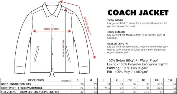Shaka Wear Men’s Coach Jacket – Classic Windbreaker Nylon Wa...