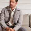 Mens Shirt Jacket Brushed Casual Shacket with Two Pockets Lo...