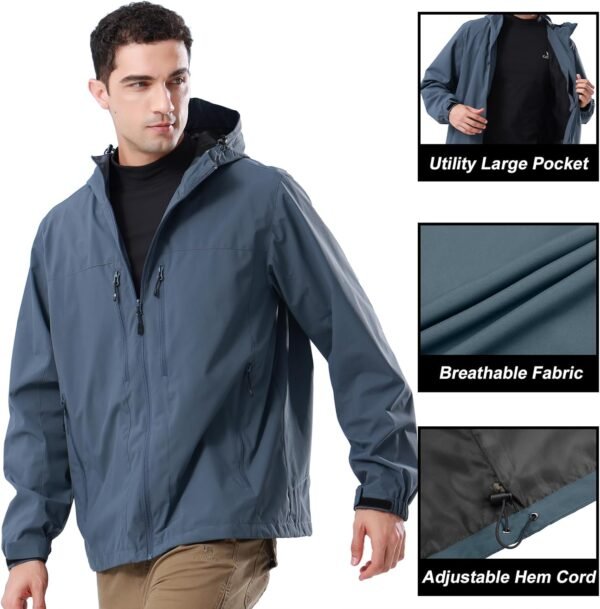 CAMEL CROWN Men's Waterproof Softshell Jacket Lightweight Wi...