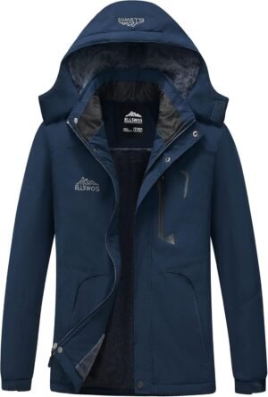ELLSWOS Men's Waterproof Ski Jacket Winter Snow Coat Warm Ho...