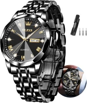 OLEVS Men's Watch,Classic Silver Watches for Men, Waterproof...