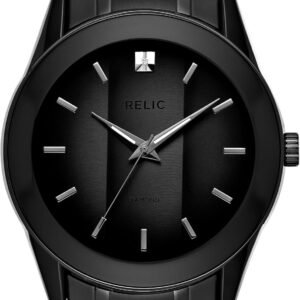 Relic by Fossil Men's Rylan Three-Hand Black Stainless Steel...