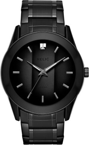 Relic by Fossil Men's Rylan Three-Hand Black Stainless Steel...