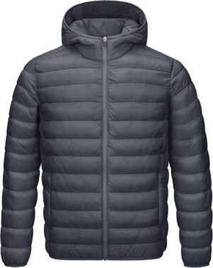 CRYSULLY Men's Puffer Jackets with Hood Lightweight Full Zip...