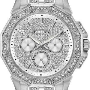 Bulova Men's Crystal Octava Chronograph Quartz Watch, Pave C...