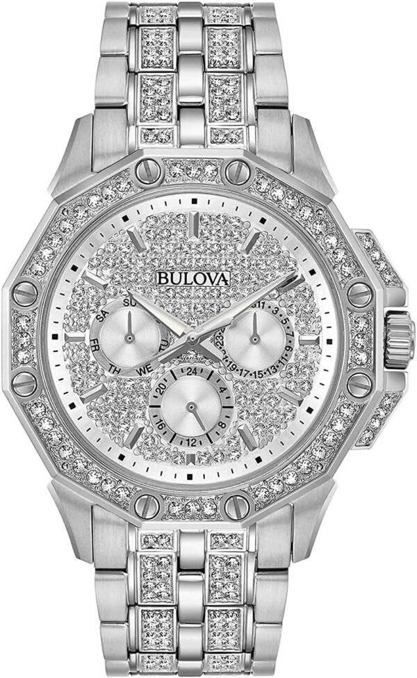 Bulova Men's Crystal Octava Chronograph Quartz Watch, Pave C...