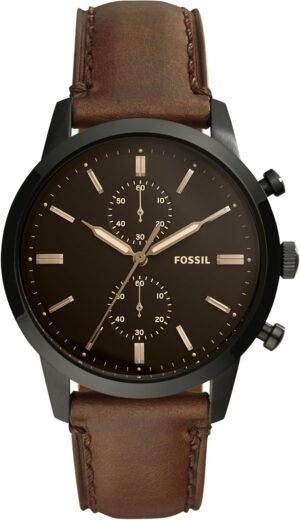 Fossil Men's Townsman Quartz Stainless Steel and Leather Chr...