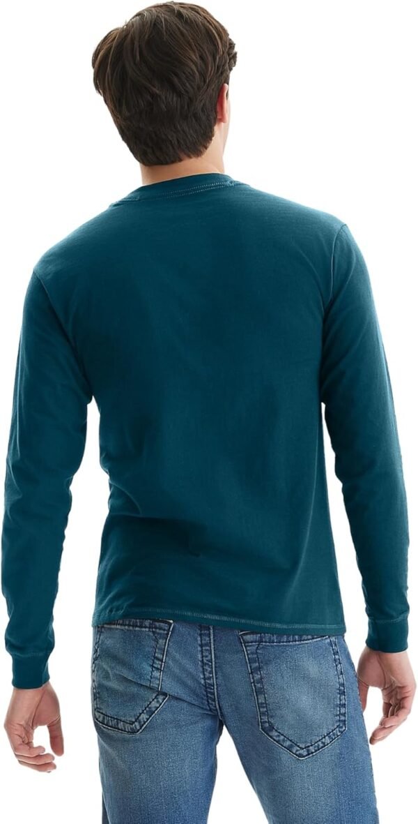 Hanes T Beefyt Henley, Men's Cotton Long Sleeve Shirts