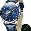 OLEVS Mens Watches Starry Sky Moon Phase Dial Luxury Busines...